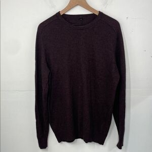 MUJI Crew Neck Sweater Men’s Pullover tight knit wool blend size XL Burgundy